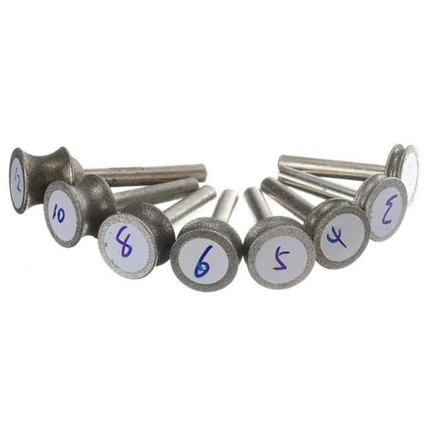 Diamantslibeskive til glasfly lige kantfas 6 mm skaft (2 mm)