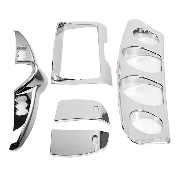 Forkromet frontmåler stereo accent trimdæksel instrumentbræt kontaktpanel sæt til Harley Street Glide Electra FLHT Glide Ultra 14-23 Electroplated silver