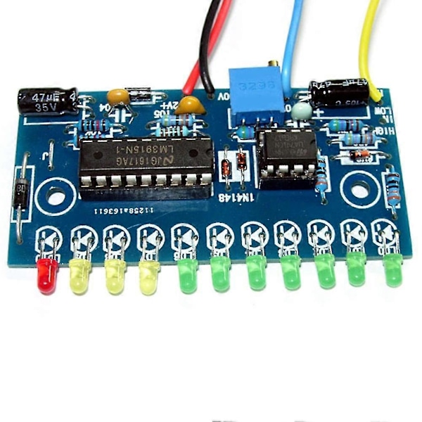 LM3915 10 LED Ljudnivåindikator DIY VU-mätare Förförstärkare Effektförstärkare Indikera