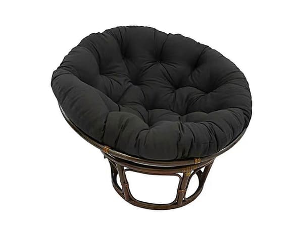 80 cm pyöreä munatuolin pehmuste keinutuolin pehmuste Papasan-pehmuste - Musta