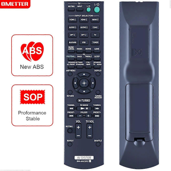 RM-AAU202 RM-AAU203 RM-AAU205 Fjärrkontroll för Sony Hemmabiosystem HT-M22 HT-M55 HT-M77 STRKM22 STRKM55 STRKM77 SS-MSP33M
