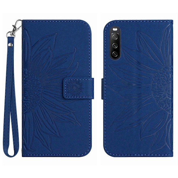Sony Xperia 10 VI Nahkakotelo Rannekkeella Auringonkukka Puhelinkuori Multicolor Style E
