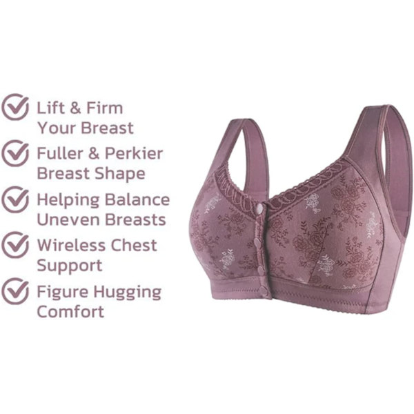 Wm Stylist Rintaliivit Seniorille, Etukiinnitys, Glamorous Puuvillainen Etuosa, Violetti Purple Size 36