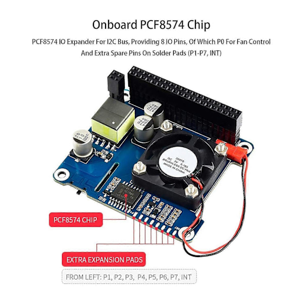 Power Over Ethernet Hat Stöd 802.3af Poe Nätverks Expansionskort Med Oled För 4 Modell B 3b+