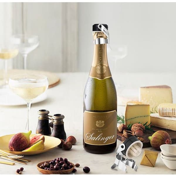 Champagneflaskproppar - Rostfritt stål - Set om 4 - Silver - Återanvändbara - Lufttät försegling