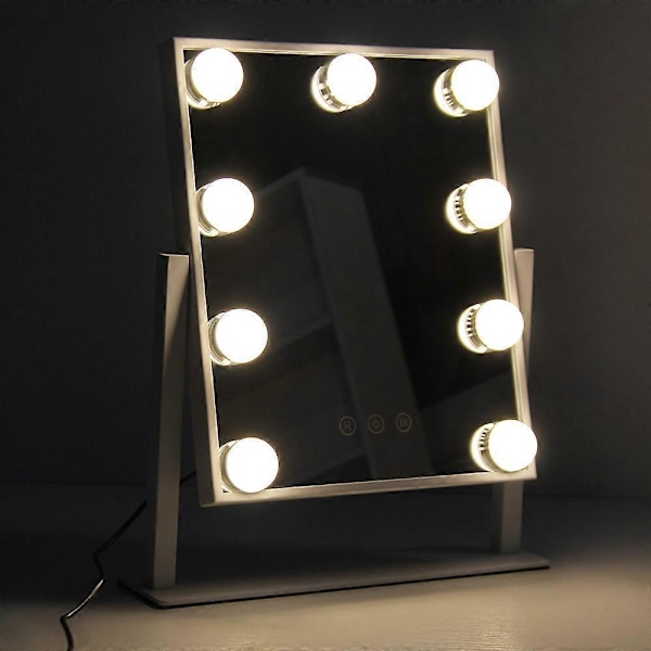 Spegelbelysningskit med 14 glödlampor för sminkbord, dimbar Hollywood LED-spegel, USB-sminkbelysning med strömbrytare och kabel, 3 färger och 10 ljusstyrkor