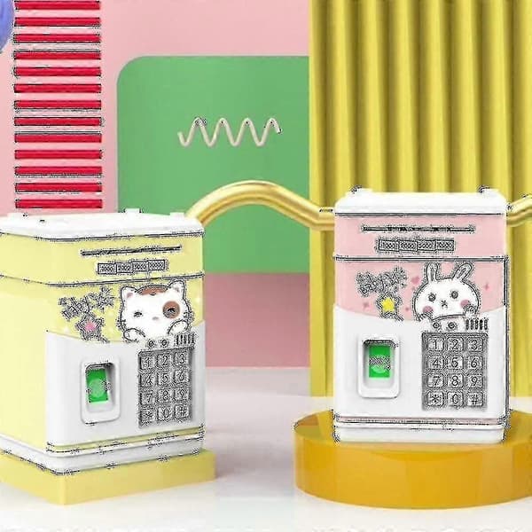 Elektronisk Sparegris til Børn med Kode, Elektronisk Pengeboks til Børn, Sikker Pengeboks til Børn Pink