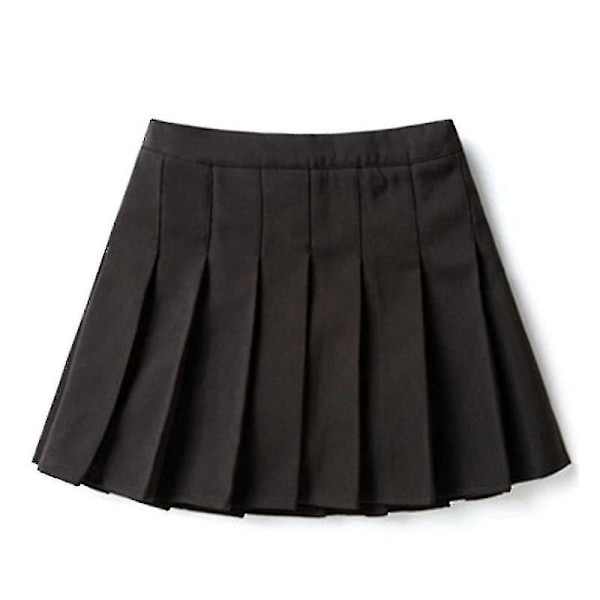 Bebetter Tyttöjen Korkeavyötäröinen Pliseerattu Vetoketjullinen Tennis-Tyylisen Minihame Musta Black 170cm 15-16 Years