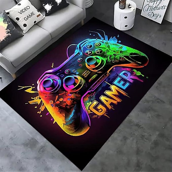 Gaming Mattor för Pojkar Cool Spelstil Sovrum Gamer Matta Pojkrumsinredning TV-spel Sovrumsmatta för Tonåringar A 60*90cm