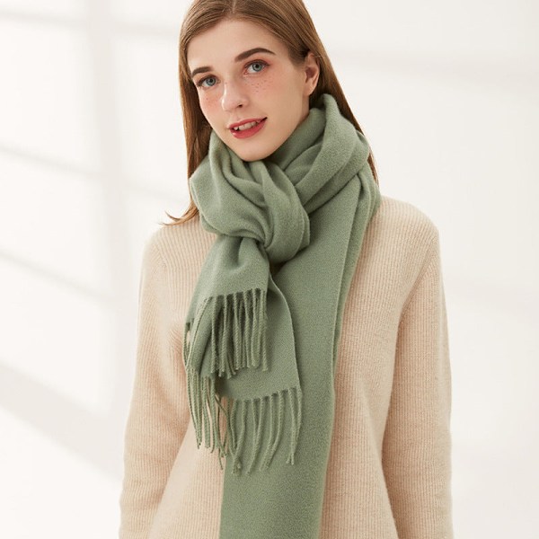 Faux Cashmere Damhalshöst Vinterhalsduk Filt Wrap Sjal Stola Varm Mjuk Håll Varm Mjölkvit 200*70CM Mjölkvit Milky white 200*70CM
