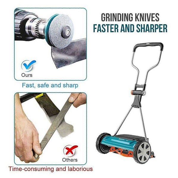 Bladslipersett for gressklippere, gjør sløve blader skarpere raskt, universelle bladslipere for gressklippere, 50 % rabatt Black
