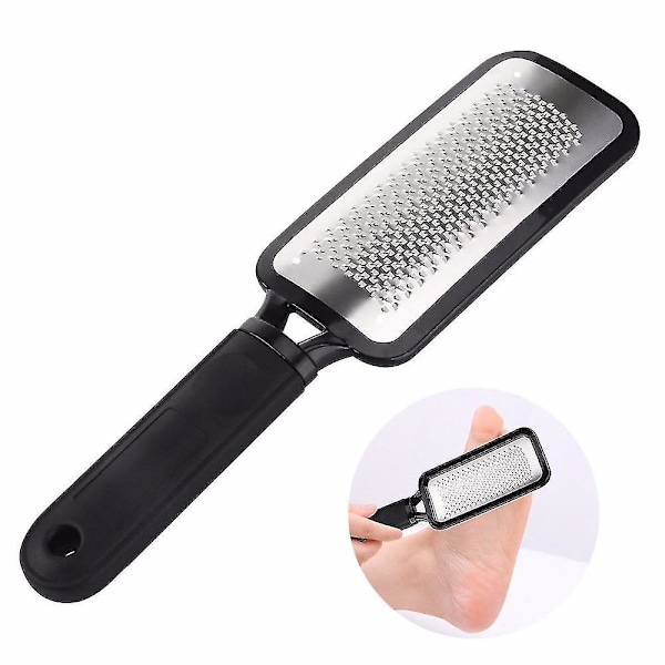 Large Professional Pedicure Foot File Foot File Scraper Grater Stainless Steel|Foot Rasp (Black)