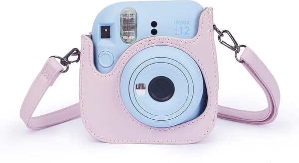 [KK] Case - For Instant Mini 12 Camera, with Pocket and Adjustable Shoulder Strap (Blue)