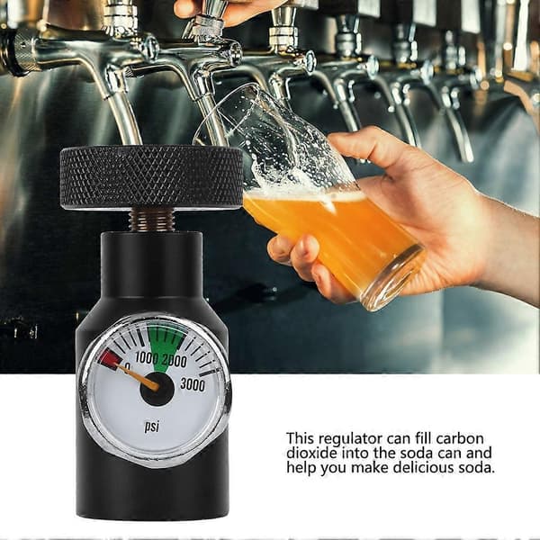 CO2 Cylinder Genopfyldningsadapter Stik Regulator Tilbehør til Soda Stream 0-3000psi