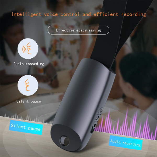 4GB Mini Röstinspelning Nyckelring Ljud Röstinspelning För Föreläsning Intervju Möte Klass HD Brusreducering