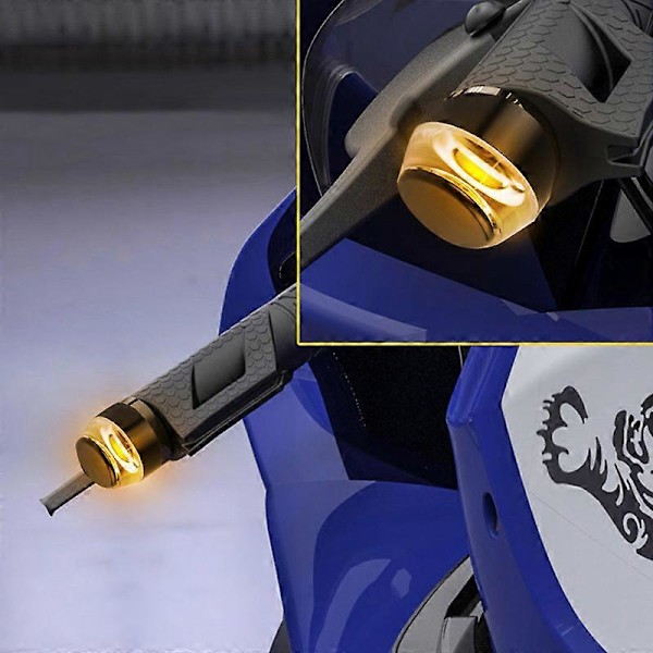 2 stk. 12V CNC Blinklys Motorsykkel LED Styrende Blinker for 22mm Styre Signal Lys Blinkende for Styre 2pcs-White-yellow