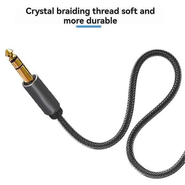 2m 6,35 mm till 3,5 mm Jack Aux-kabel för elektronisk keyboardgitarr