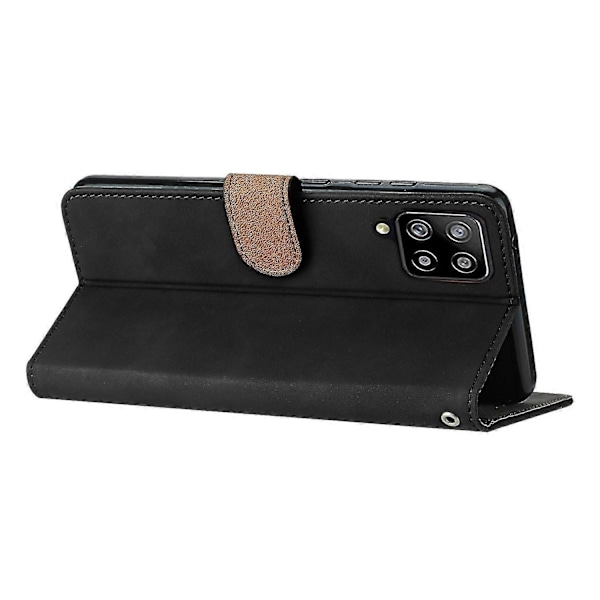 Til Samsung Galaxy M32 (global version) 4g Præget Telefon Cover Læder Wallet Flip Stand Cover Style A Samsung Galaxy M32 (Gl Black