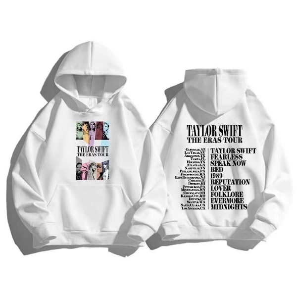 Hettegenser for menn og kvinner Taylor The Eras Tour høst/vinter Taylor Swift Fashion Fan Hvit hvit white S