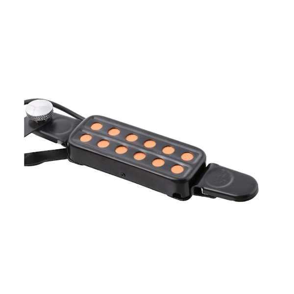 12 Hull Akustisk Gitar Pickup Lydhull Pickup Magnetisk Transduser Fader Lydkabel Gitardeler Black