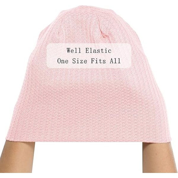 Jersey Beanies Tunn Nattmössa för Kvinnor Män, Rosa