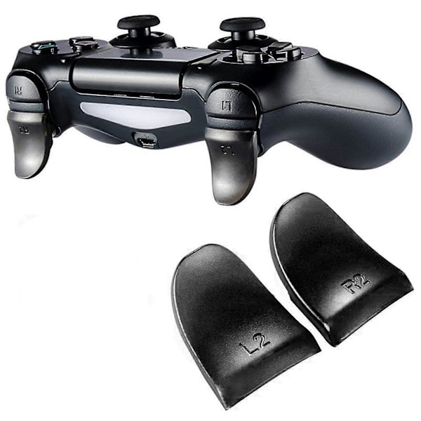 PS4 Handkontroll L2 R2 Trigger Förlängare Kit - Förlängda Knappar För Playstation 4 Handkontroll (1 Par/set) Black