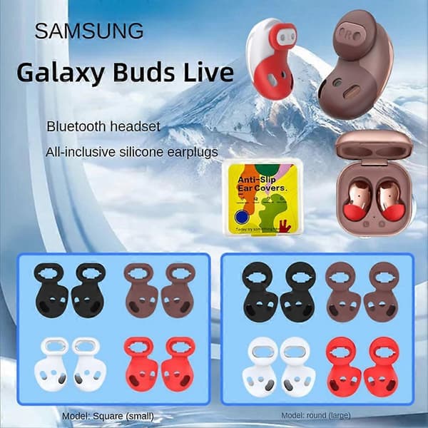 Galaxy Buds Live Silikonørepropper, 8 par erstatningsørepropper, ikke-ørepropp ørepropppute
