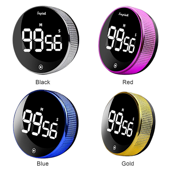 2023 Het LED Digital Timer Manuell Nedräkning Väckarklocka Magnetisk Stoppur Dusch Timer 100% Ny Black