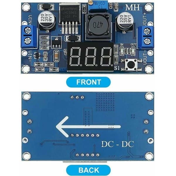2-delt DC-DC Buck spændingskonverter strømforsyningsmodul, justerbart step-down modul, stabilt 36V 24V 12V til 5V 2A modul