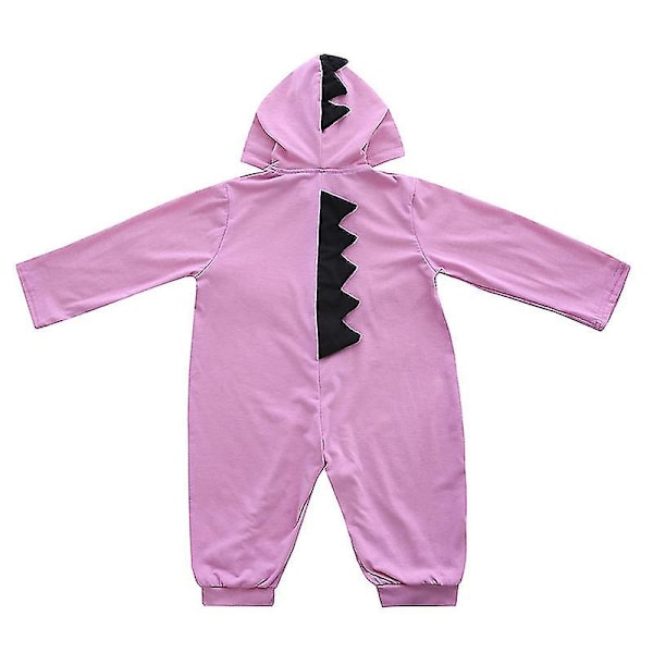 Småbarnsgutt og -jente Dinosaur Hoodie Romper Jumpsuit Antrekk Lilla Purple 3M