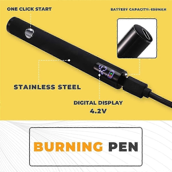 510-kierreakku Cart Pen Päättömän sähköinen juotosrauta säädettävällä lämpötilalla Mini Solde Black