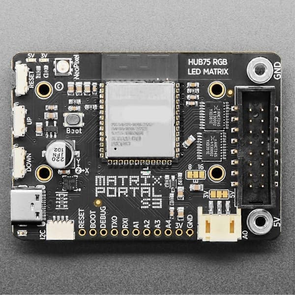 5778 Modul til Adafruit Matrix Portal S3 CircuitPython-drevet internetdisplay WiFi og Bluetooth Black