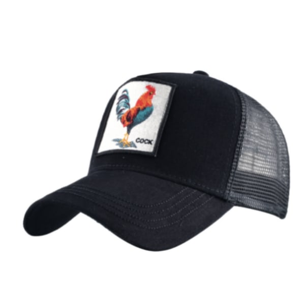 Cartoon Baseballkeps med Broderad Djur Mesh Cap Utomhus Chicken