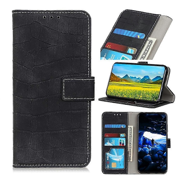 För Samsung Galaxy M32 Krokodiltextur Horisontellt Flip Läderfodral med Hållare & Kortfack & Plånbok (Svart) Black