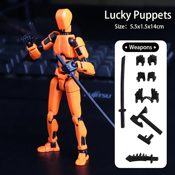 Titan 13 Actionfigur T13 Modellfigurer 3D-trykt Multi-leddet Bevegelig Lucky 13 Actionfigur Nova 13 Actionfigur Dummy Orange Orange Orange 14cm