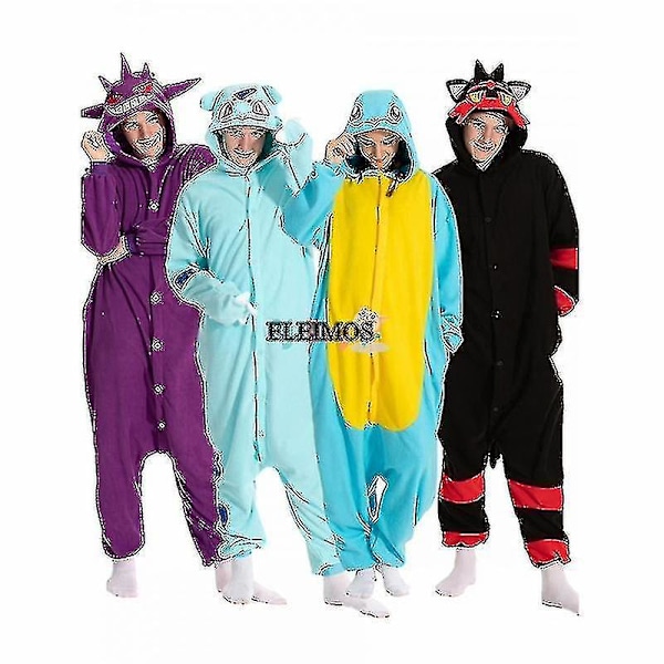 Halloween Onesie for Kvinner Menn Voksne Barn Dyr Kigurumis Pyjamas Tegneserie Pyjamas Hjemmekler K Mewtwo Onesie