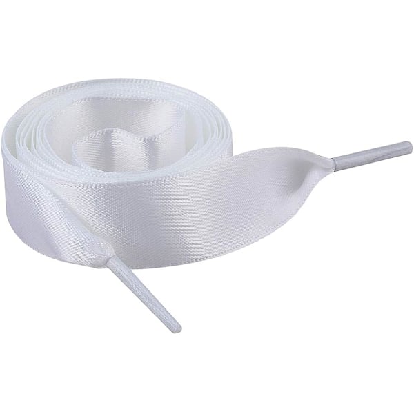 3 pairs of flat silk ribbons (white) with shoelaces 2 cm wide and Y