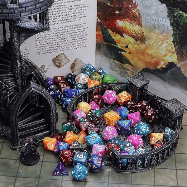 Dnd Noppa 6 x 7 Sarjaa Polyhedral Kaksivärinen Noppapussi Dungeons and Dragons Mtg Lautapeli Rpg Dnd D20 D12 D10 D8 D4