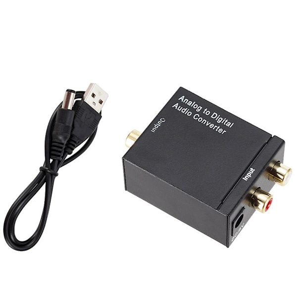 Analog till digital ljudkonverterare optisk koaxial RCA Toslink Spdif adapter TV ny