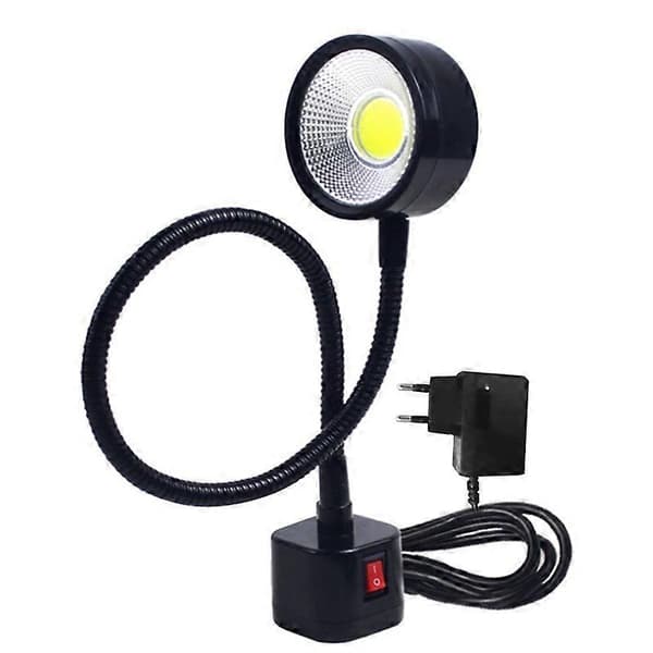 LED magnetisk base svanehalslampe 220V 5W til drejebænkebelysning, EU-stik 44 Plastic