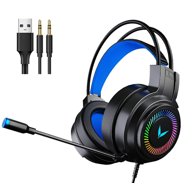 Gaming headset with microphone over-ear headphones noise reduction game