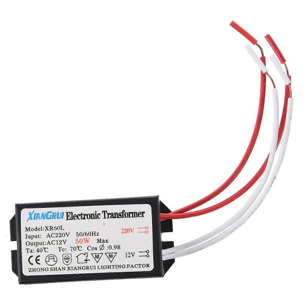 200-250V til 12V Halogenlys Elektronisk Transformer 50W
