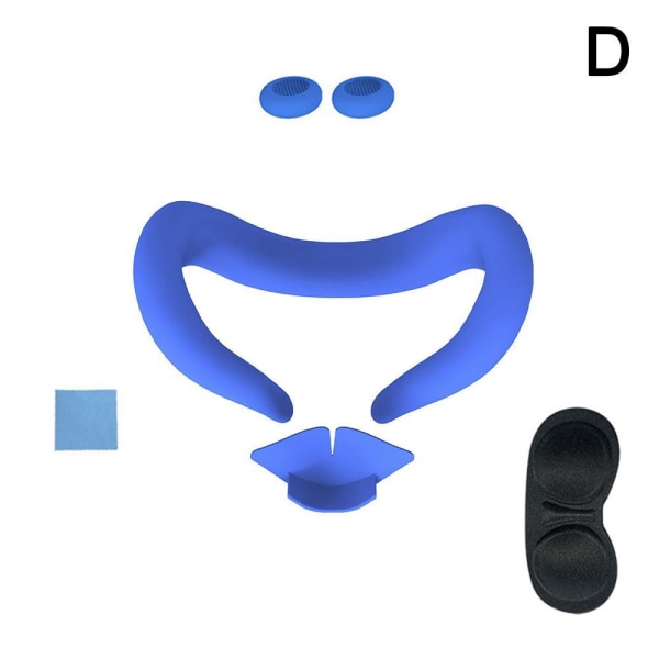 1 Silikontillbehör för Meta Q-uest 3 VR-ansikte/kontrollergrepp/ blue one-size