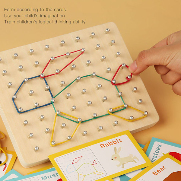 Træ Geobret Montessori Legetøj Grafisk Læring Uddannelsesmæssige Legetøj til Baby Toddler Drenge Piger 0.3