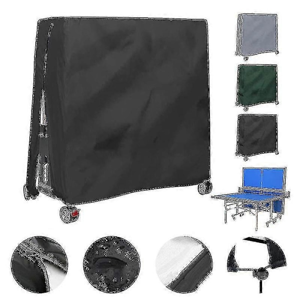 Ulkokäyttöön tarkoitettu veden- ja pölynkestävä pingispöydän suojus, 165x70x185cm black