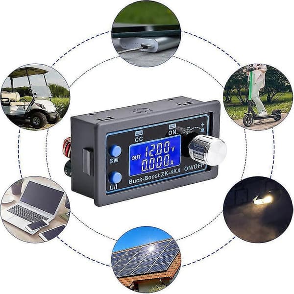 DC Boost Converter Variabel Spenningsregulator CC CV 0,5-30V 4A 5V 6V 12V 24V Regulert Laboratorium Black
