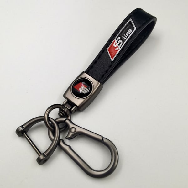 Personoitu metallinen auton avaimenperä logolla - Nahkainen avaimenperä miehille Audi S Audi S Audi S Audi S Gunmetal Hardware