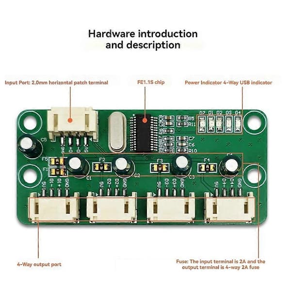 [KK] USB2.0 HUB PH2.0 Interface Version 1 til 4 Port USB HUB Modul