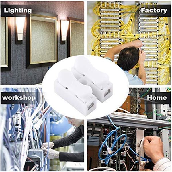 100 kpl Premium CH2 Jousijohdinliitin, Nopea Liitinliitin, Sähkökaapeli Kiinnikeliitin, LED-nauha Johdin Kaapel C