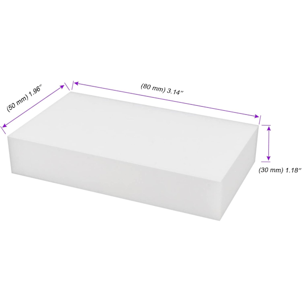 100 Pakke 8x5x3cm Magiske Svampe, Magisk Rengøringssvamp Slettepuder Melaminsvamp Skum til Vægge, Køkken, Badeværelse Pletter Mærkefjernelse